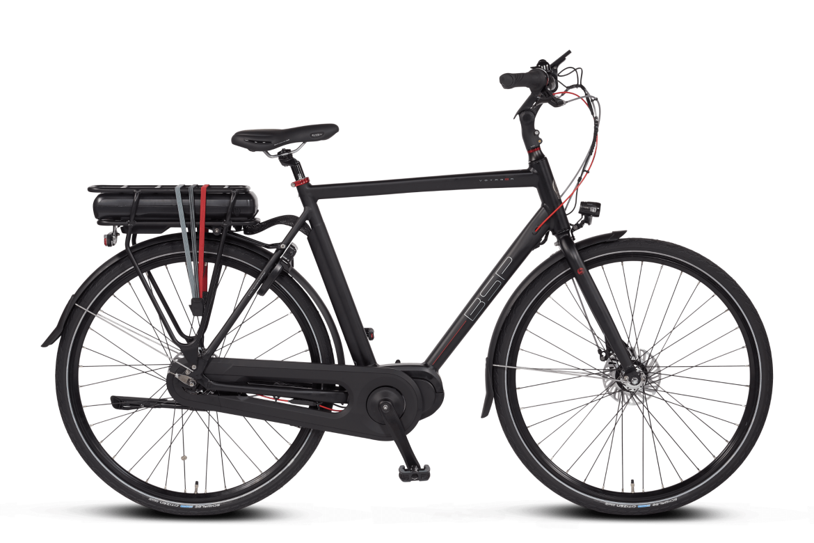 BSP Voyager Heren Elektrische fiets Ebike 28 inchvrijstaand_met_schaduw_2019_vrijstaand_nieuw_voyager_e_heren_black_mat